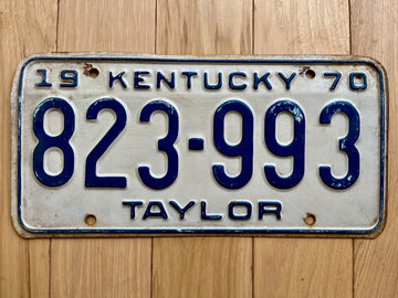 1970 Kentucky Taylor County License Plate