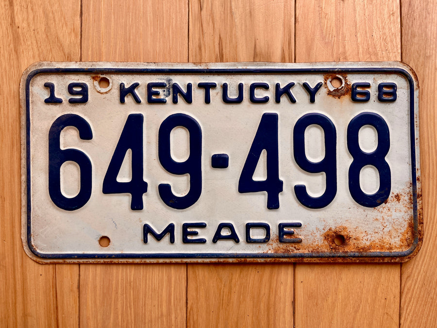 1968 Kentucky Meade County License Plate