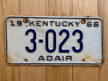 1966 Kentucky Adair County License Plate