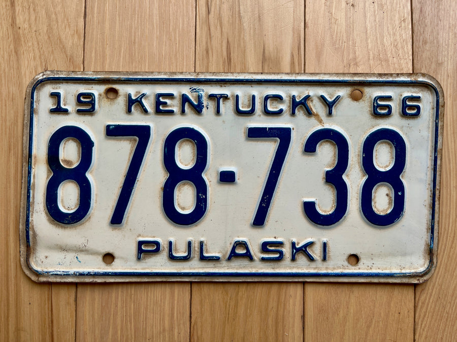 1966 Kentucky Pulaski County License Plate