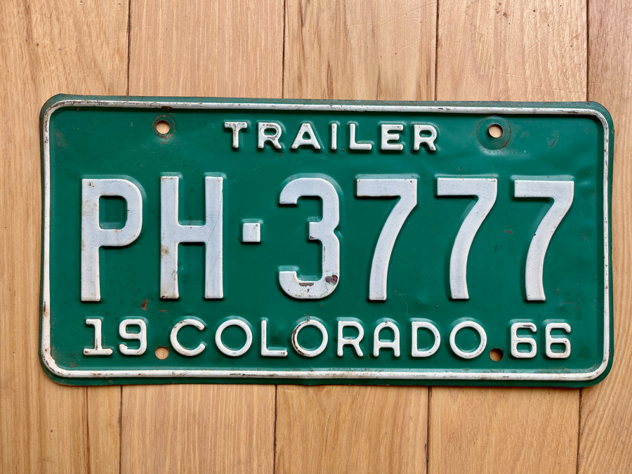 1966 Colorado Trailer License Plate