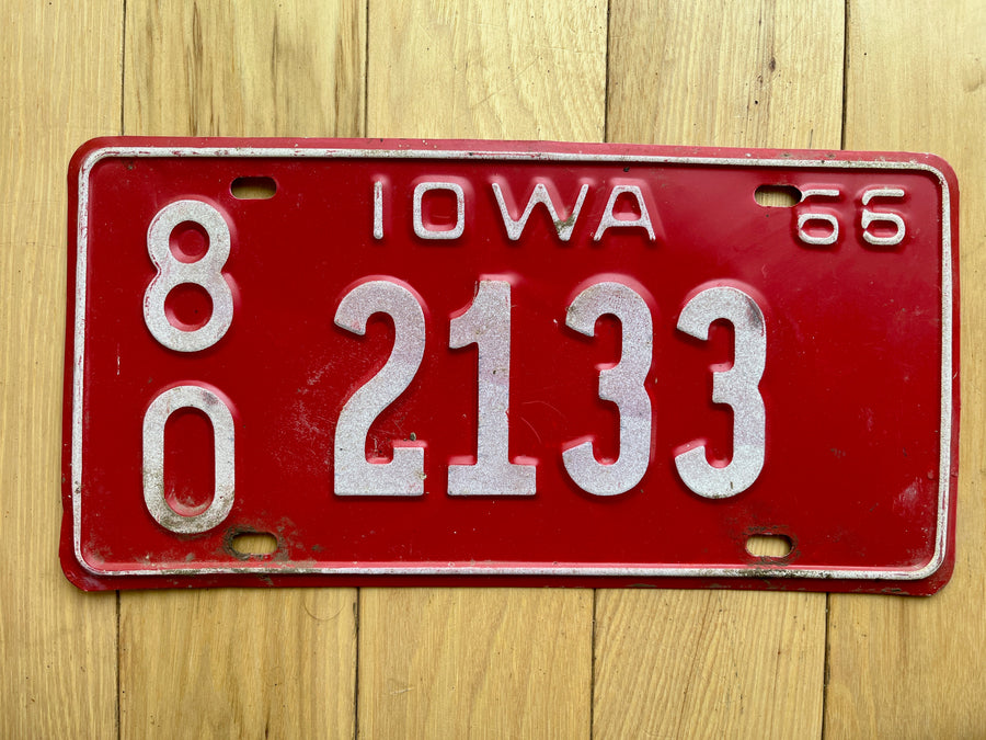 1966 Iowa License Plate