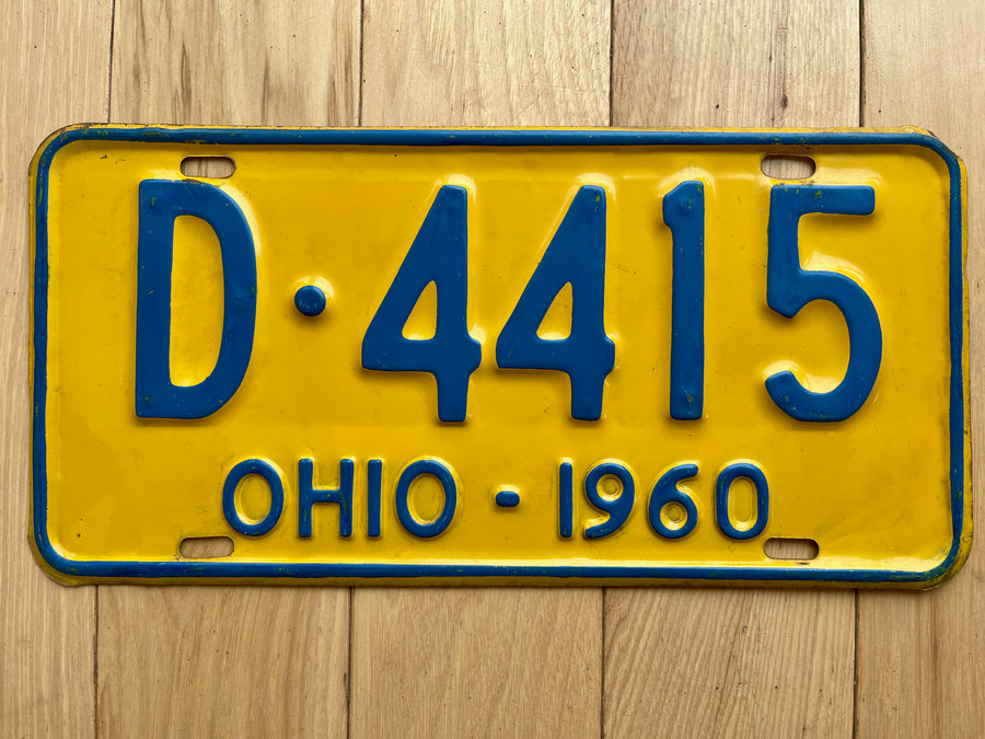 1960 Ohio License Plate