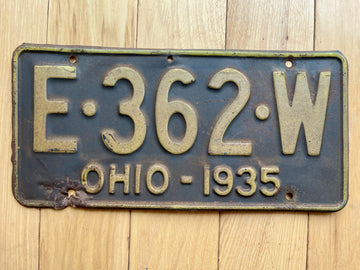 1935 Ohio License Plate