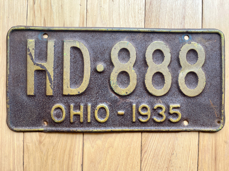 1935 Ohio License Plate