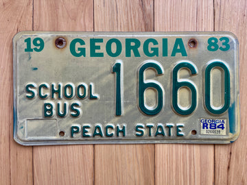 1973/74 Georgia School Bus License Plate