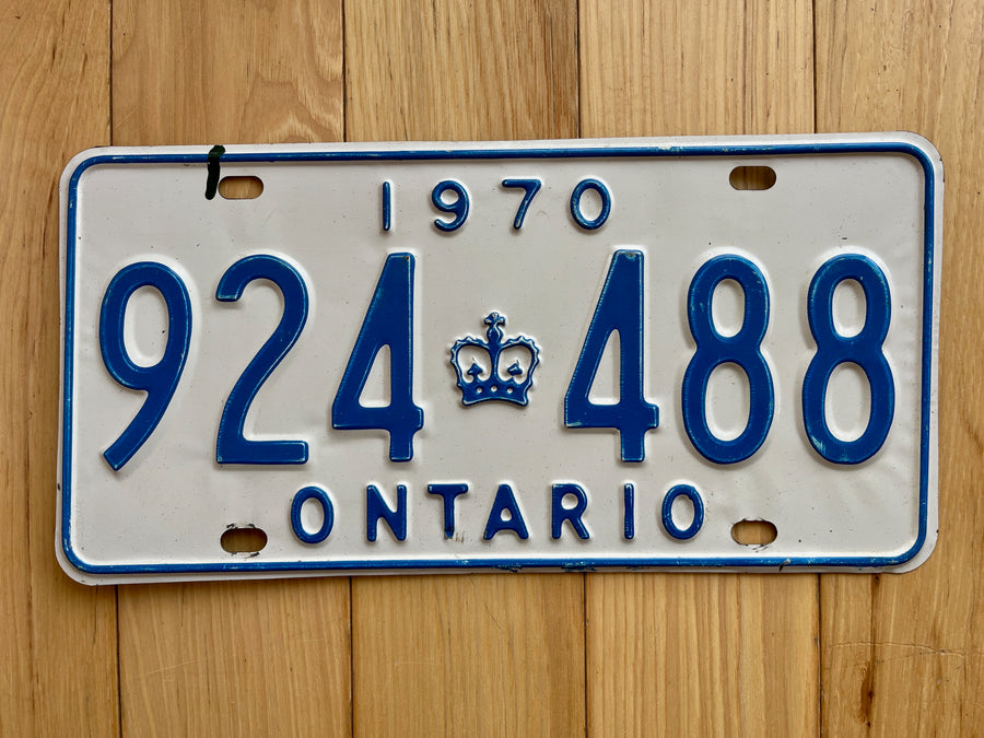 1970 Ontario License Plate