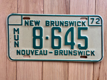 1972 New Brunswick Nouveau-Brunswick License Plate