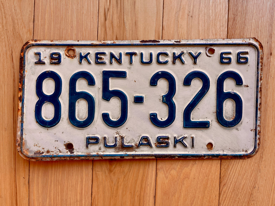 1966 Kentucky Pulaski County License Plate
