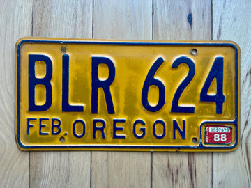1988 Oregon License Plate