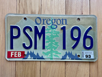 1993 Oregon License Plate