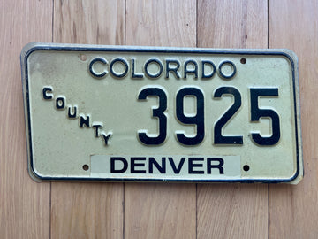 Colorado Denver County License Plate