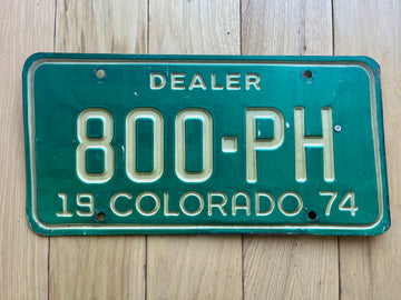 1974 Colorado Dealer License Plate