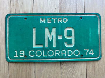 1974 Colorado Metro License Plate