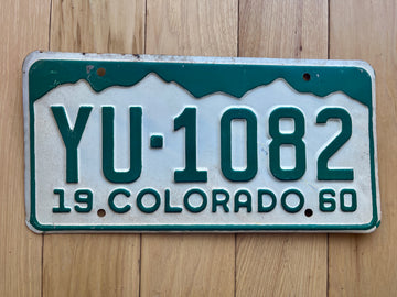 1960 Colorado License Plate