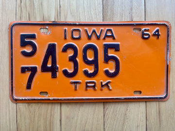 1964 Iowa Truck License Plate