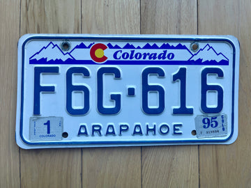 1995 Colorado Arapahoe County License Plate