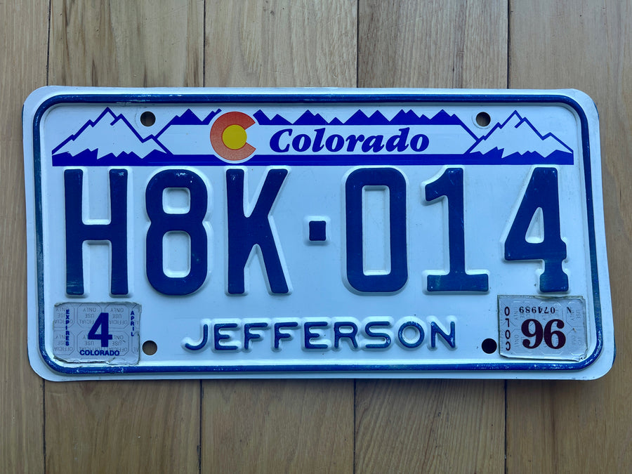 1996 Colorado Jefferson County License Plate