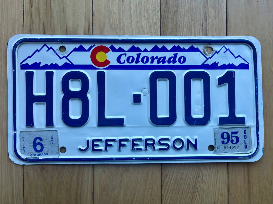 1995 Colorado Jefferson County License Plate
