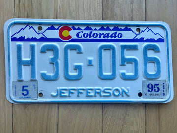1995 Colorado Jefferson County License Plate
