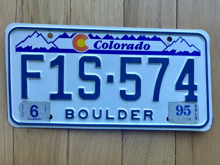 1995 Colorado Boulder County License Plate