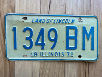 1972 Illinois License Plate