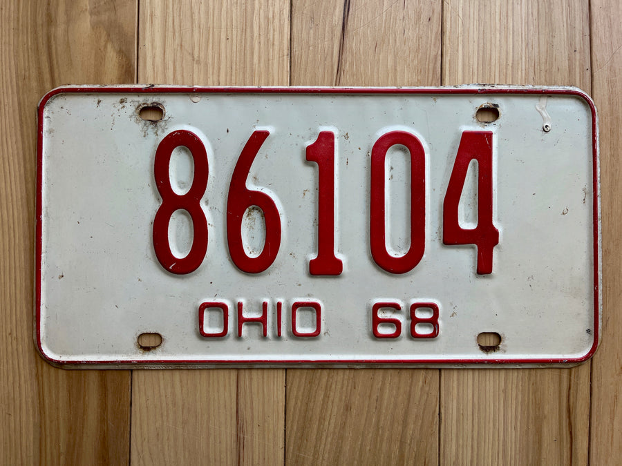 1968 Ohio License Plate