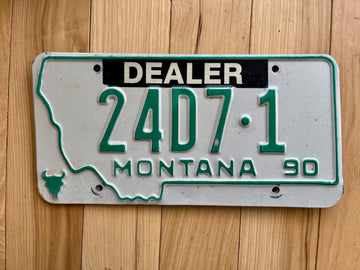 1990 Montana Dealer License Plate