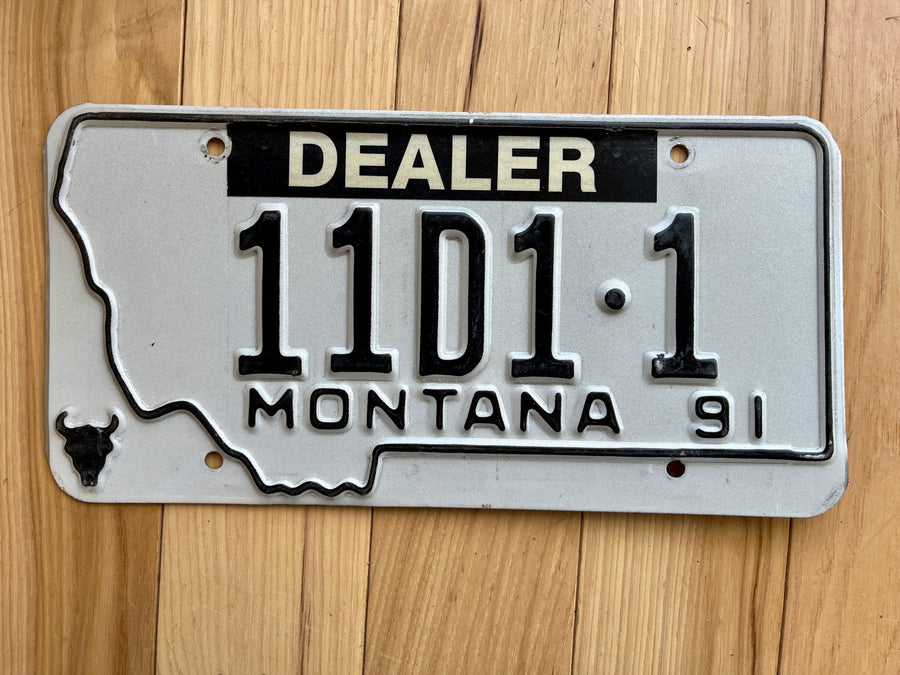 1991 Montana Dealer License Plate