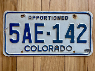 Colorado Apportioned License Plate