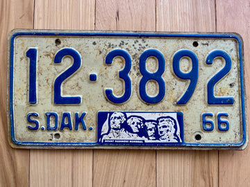 1966 South Dakota License Plate