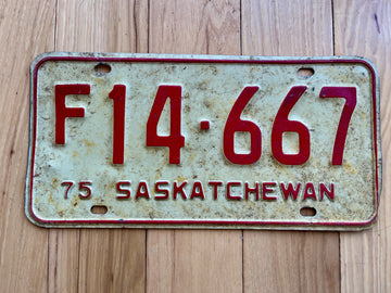 1975 Saskatchawan License Plate