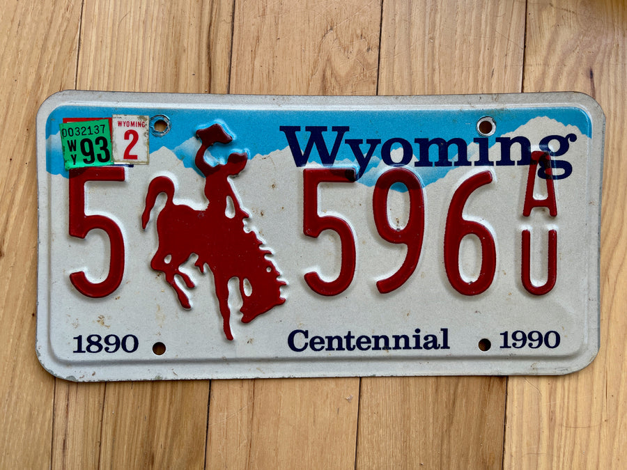 1990/93 Wyoming Centennial License Plate