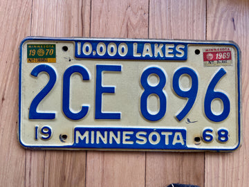 1968/69/70 Minnesota License Plate