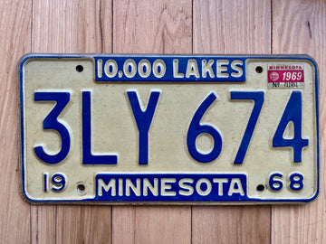 1968/69 Minnesota License Plate