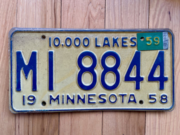 1958/59 Minnesota License Plate