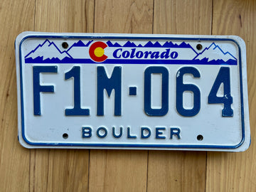 Colorado Boulder County License Plate