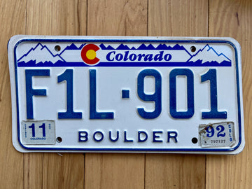 1992 Colorado Boulder County License Plate