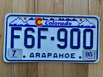 1995 Colorado Arapahoe License Plate