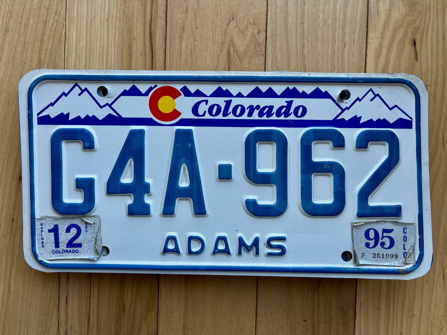1995 Colorado Adams License Plate