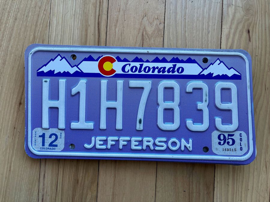 1995 Colorado Jefferson License Plate
