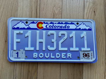 1996 Colorado Boulder County License Plate