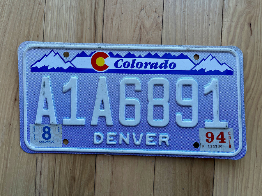 1994 Colorado Denver County License Plate