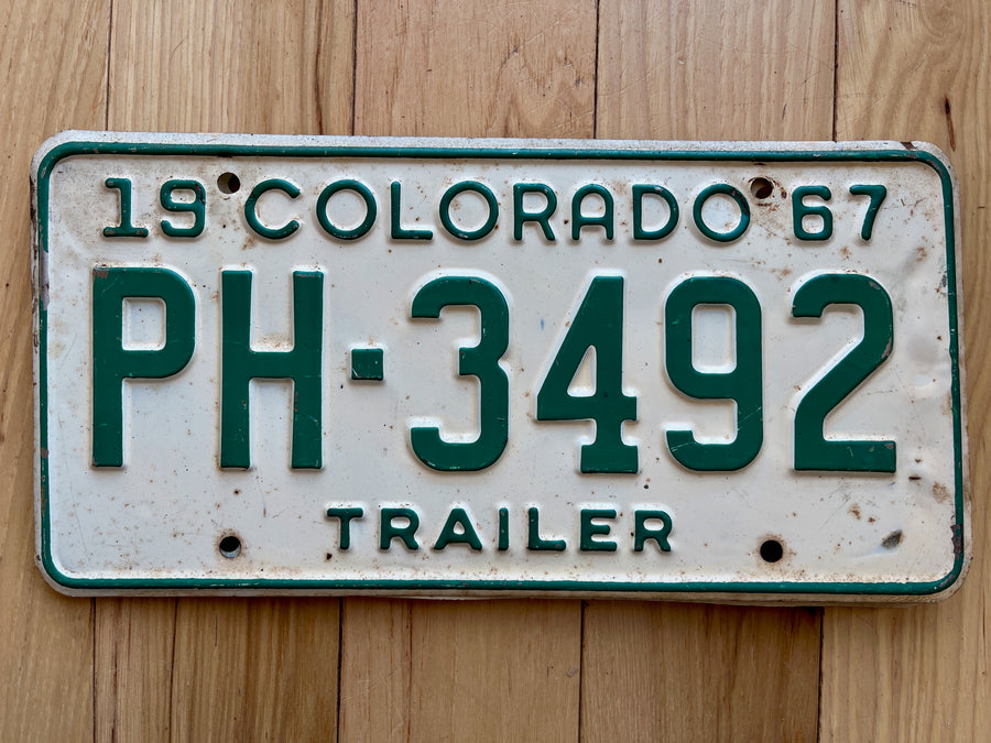 1967 Colorado Trailer License Plate