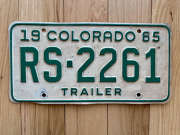 1965 Colorado Trailer License Plate