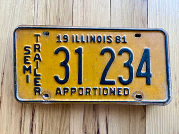 1981 Illinois Semi Trailer License Plate