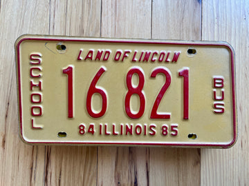 1984/85 Illinois School Bus License Plate