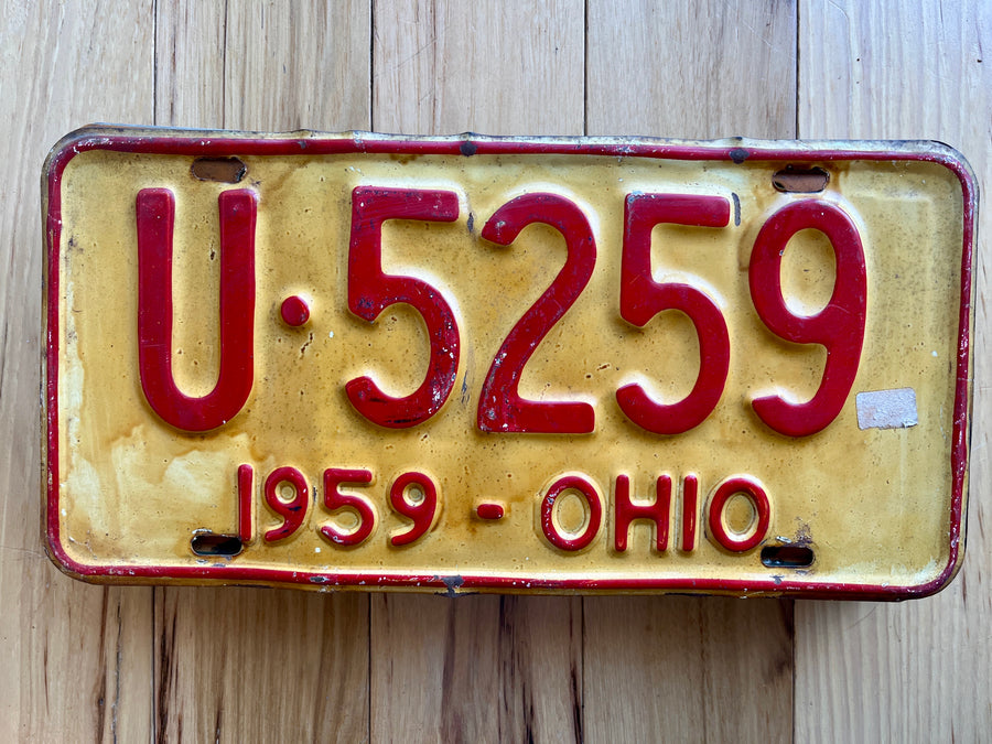 1959 Ohio License Plate