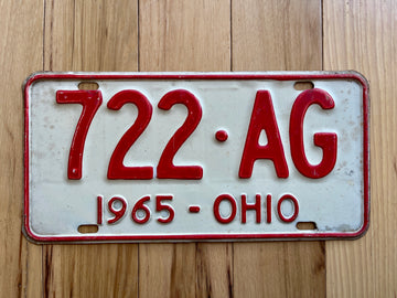 1965 Ohio License Plate