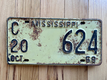 1968 Mississippi License Plate
